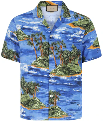 Gucci Camisa Azul de Manga Corta con Estampado Floral SS23 694123-ZAJSU-4725 Buy Gucci Camisa Azul de Manga Corta con Estampado Floral SS23 694123-ZAJSU-4725
