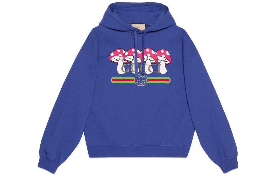 Gucci SS23 Blue Pattern Print Hooded Sweatshirt 721427-XJFWB-4413