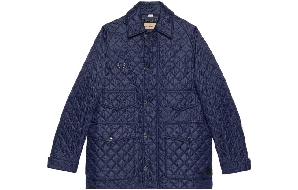 Gucci SS23 Blue Quilted Long-Sleeve Jacket 692939-Z8BDP-4080