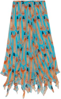 GUCCI SS23 Blue Silk Midi Skirt with Tool Pattern All-Over Print. 738081-ZAMWK-4374 GUCCI SS23 Blue Silk Midi Skirt with Tool Pattern All-Over Print. 738081-ZAMWK-4374