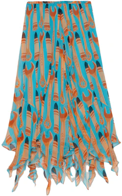 GUCCI SS23 ブルーシルクミディスカート ツール柄オールオーバープリント 738081-ZAMWK-4374 Order GUCCI SS23 ブルーシルクミディスカート ツール柄オールオーバープリント 738081-ZAMWK-4374