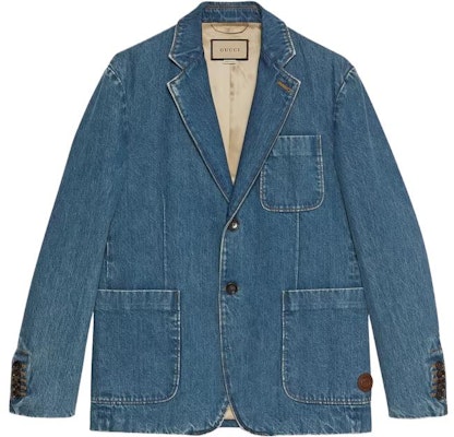 Gucci SS23 Blue Solid Casual Button-Down Denim Jacket 731517-XDCEC-4011 Buy Gucci SS23 Blue Solid Casual Button-Down Denim Jacket 731517-XDCEC-4011
