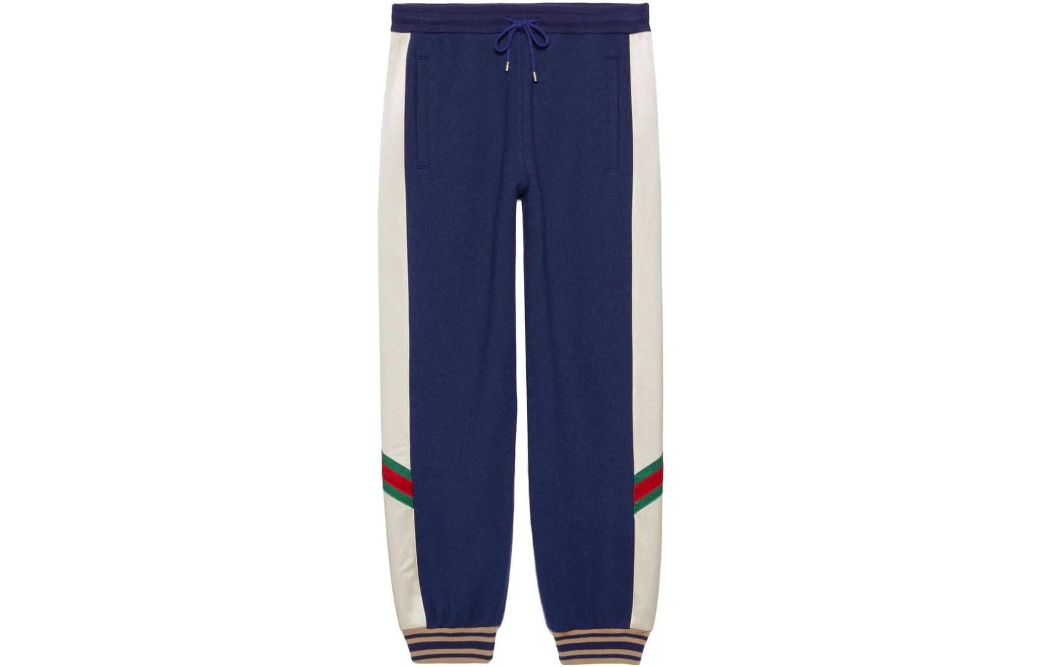 Buy Gucci SS23 Celana Knit Track Garis Biru Colorblock 715900-XJET0-4030