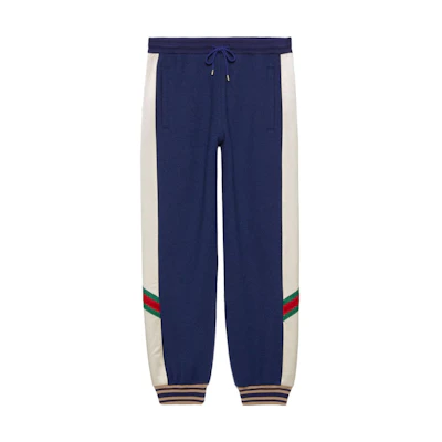 Gucci SS23 Blue Stripe Colorblock Knit Track Pants 715900-XJET0-4030