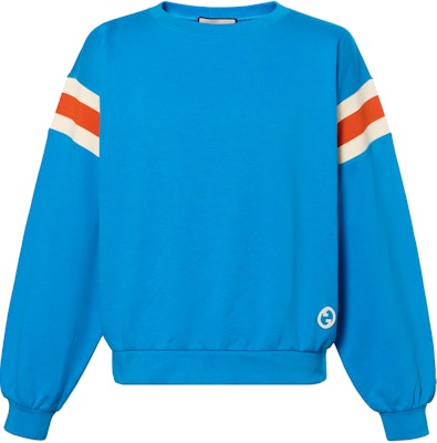 Gucci SS23 Blue Striped Crewneck Pullover Sweatshirt for Men 756653-XJFWE-4371 Buy Gucci SS23 Blue Striped Crewneck Pullover Sweatshirt for Men 756653-XJFWE-4371