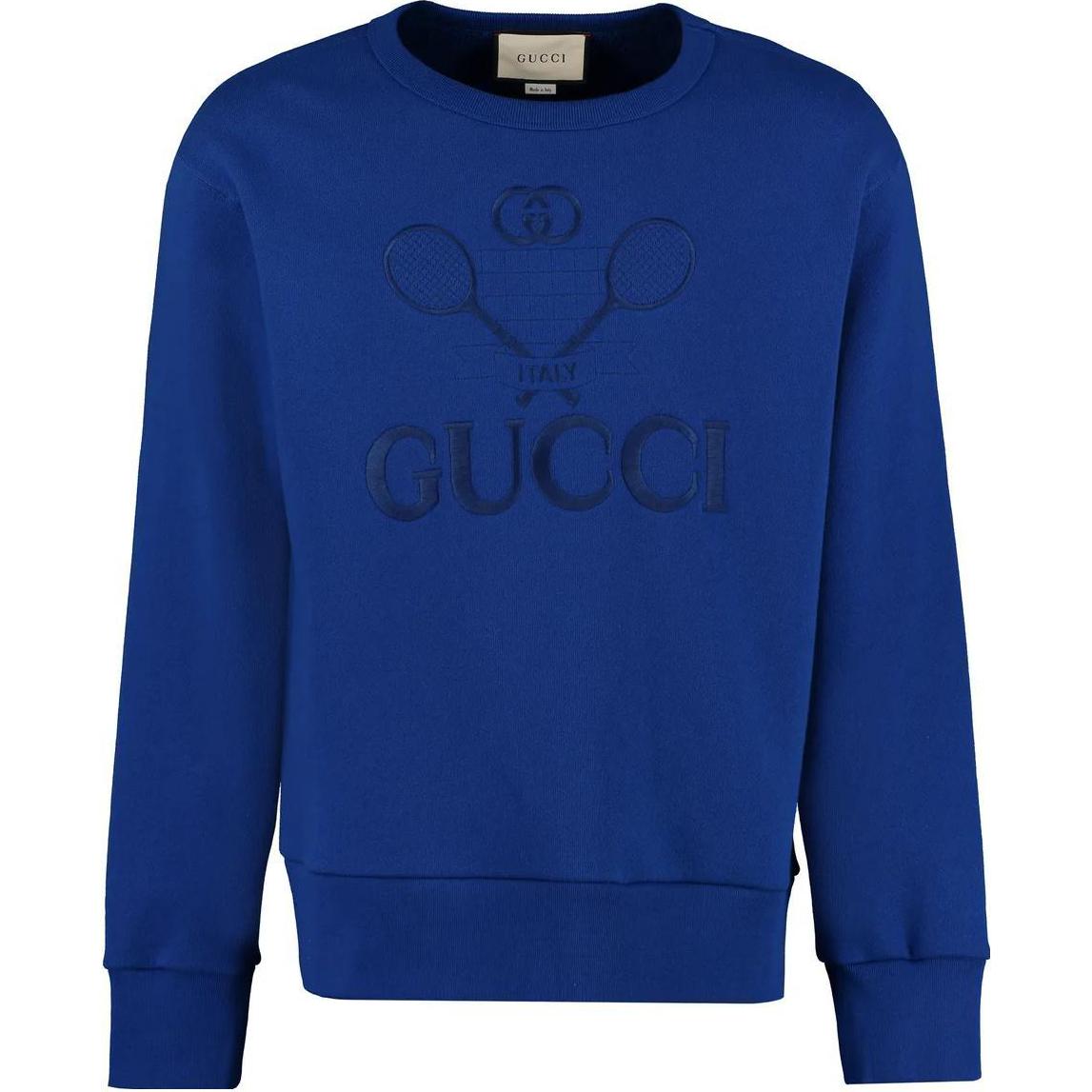 Gucci SS23 Blue Sweatshirt with Logo Embroidery 475532-XJBCQ-4256