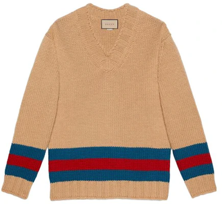 Gucci SS23 棕色拼接條紋V領針織毛衣 715291-XKCJ4-2183 Buy Gucci SS23 棕色拼接條紋V領針織毛衣 715291-XKCJ4-2183