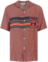 Gucci SS23 Brown Short Sleeve Logo Print Shirt for Men 731961-ZAL6I-4956 Gucci SS23 Brown Short Sleeve Logo Print Shirt for Men 731961-ZAL6I-4956