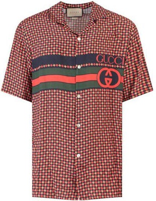 Gucci SS23 Brown Short Sleeve Logo Print Shirt for Men 731961-ZAL6I-4956 Buy Gucci SS23 Brown Short Sleeve Logo Print Shirt for Men 731961-ZAL6I-4956