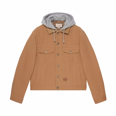 Gucci SS23 Brown Solid Hooded Denim Jacket 713883-XDCDC-7346