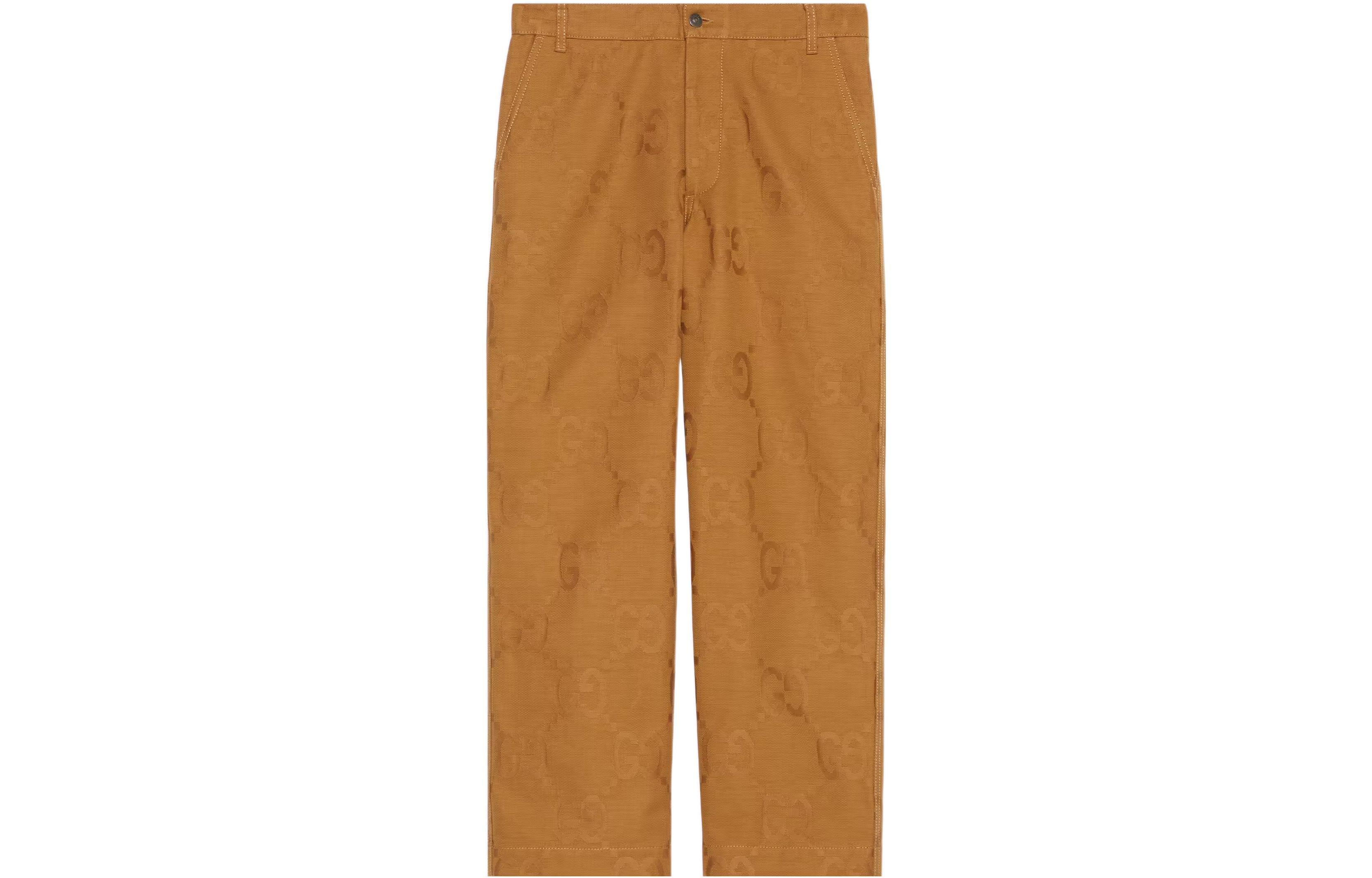 Gucci SS23 Brown Straight-Leg Jacquard Logo Casual Pants 717833-XDCDF-2637