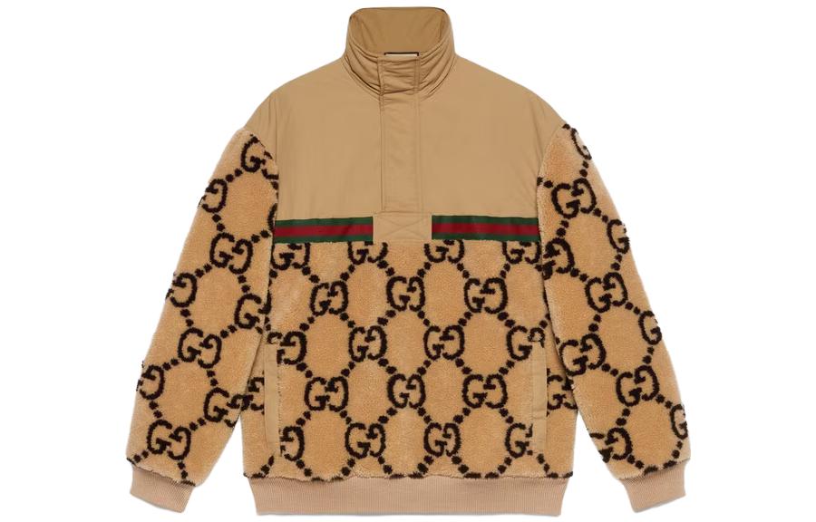 Buy グッチ SS23 キャメル GG ジャカード ハイカラージャケット 713996-XJETL-2066