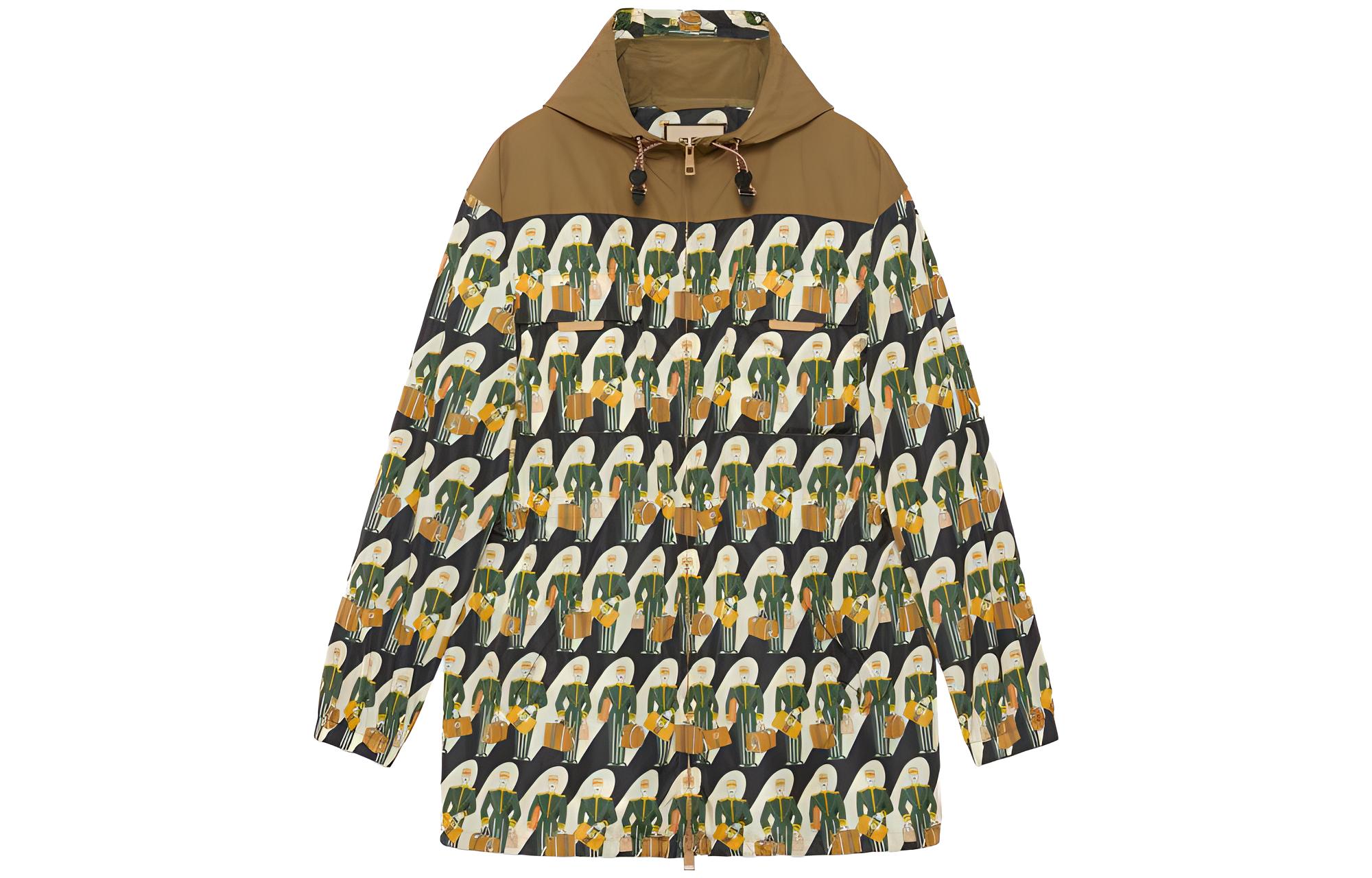 Gucci SS23 Cartoon Print Brown Long Sleeve Jacket for Men 742794-ZAN5Y-1144