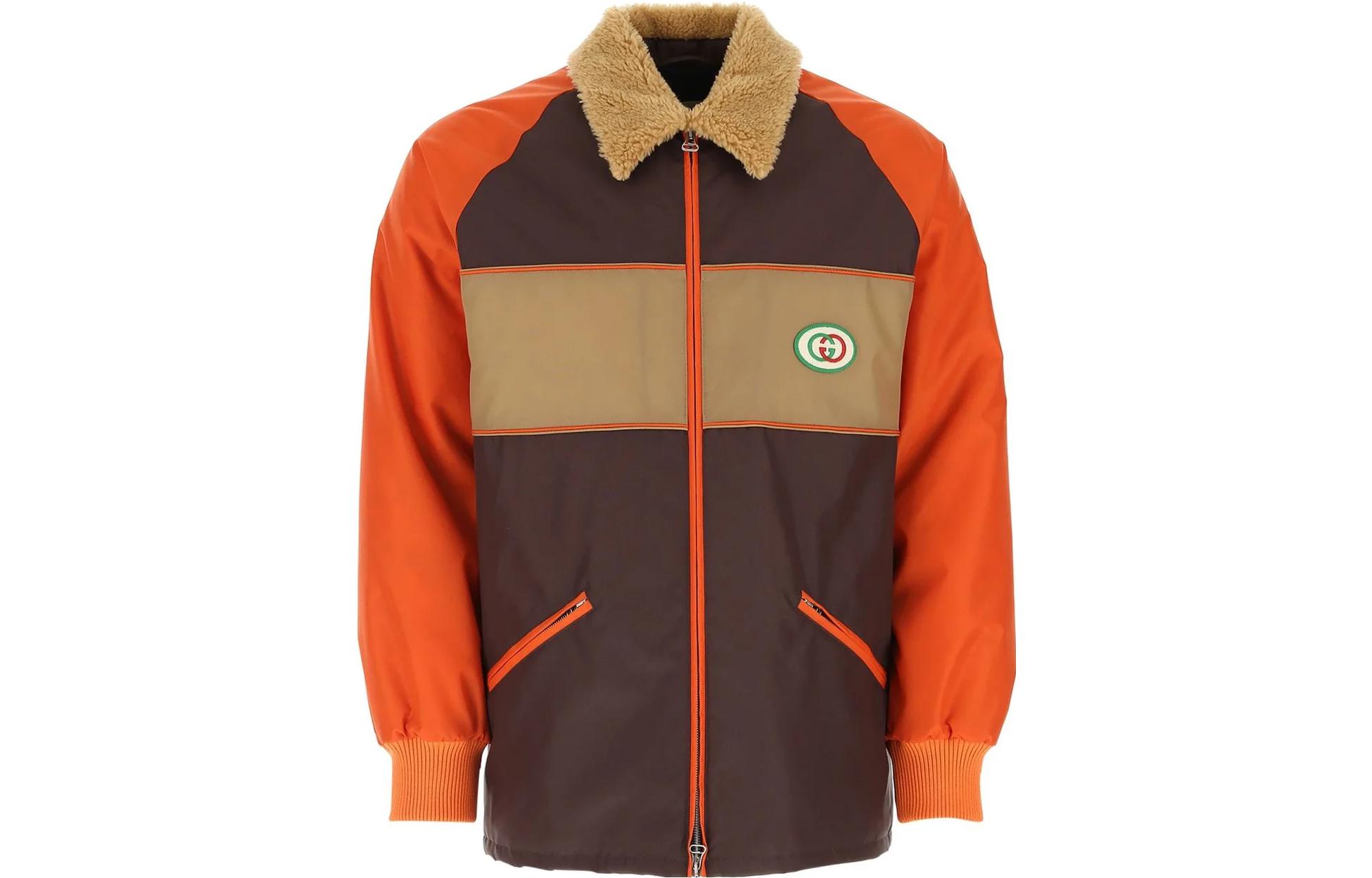Gucci SS23 Colorblock Logo Embroidered Zip Jacket Orange 643980-ZAF9D-5151