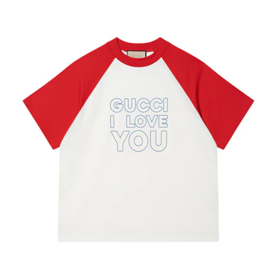 Gucci SS23 Colorblock Logo Print Crewneck T-Shirt in Off-White 752906-XJFRT-6184