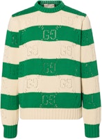 Gucci SS23 Colorblock Striped Crewneck Sweater - Green 729536-XKC0T-9762 Gucci SS23 Colorblock Striped Crewneck Sweater - Green 729536-XKC0T-9762