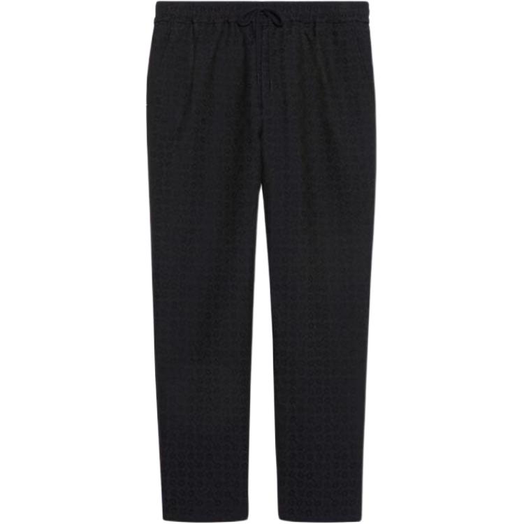 Gucci SS23 Cosmogonie Black High-Waisted Straight-Leg Trousers 722330-ZAKIU-4440