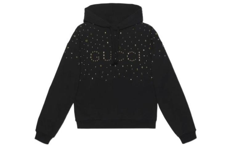 GUCCI SS23 Exquisite Logo Print Fleece Knit Long Sleeve Sweatshirt Black . 700120XJEXE 圖 2