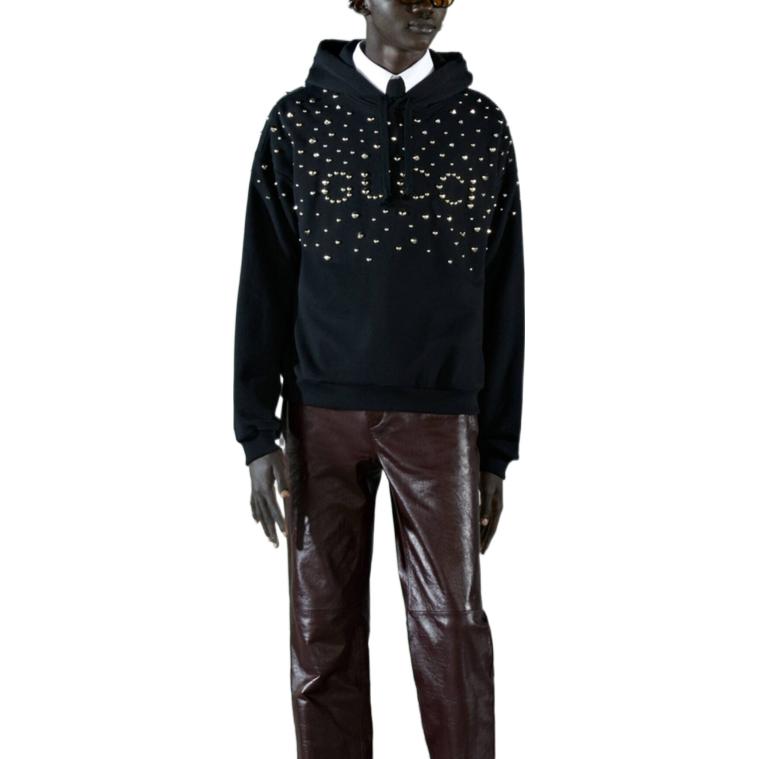 GUCCI SS23 Exquisite Logo Print Fleece Knit Long Sleeve Sweatshirt Black . 700120XJEXE 圖 5