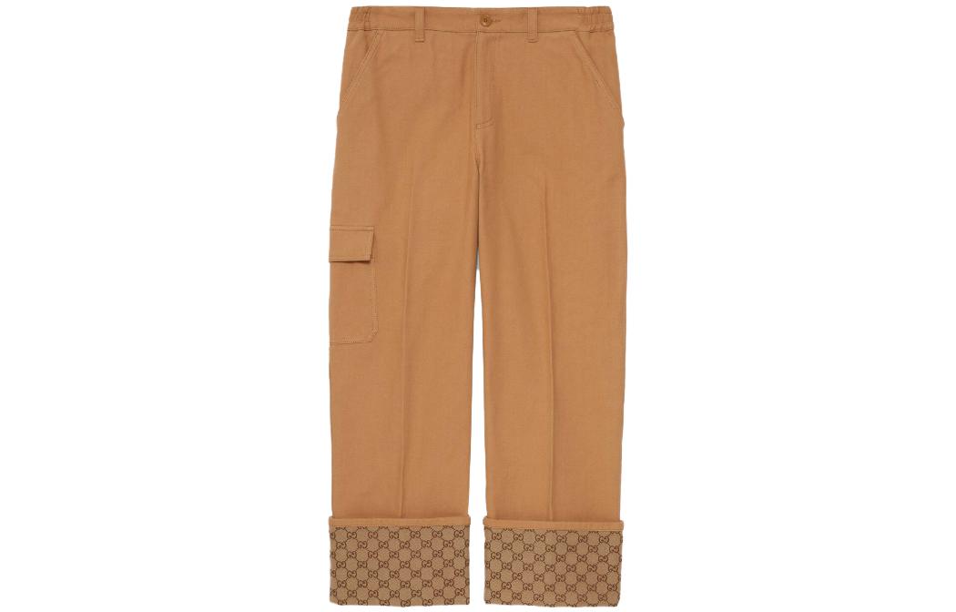 Gucci SS23 GG Monogram Cuffed Jeans Brown 730040-XDCC8-2254