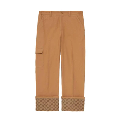 Gucci SS23 GG Monogram Cuffed Jeans Brown 730040-XDCC8-2254