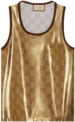 GUCCI SS23 Gold Logo Pattern Stretch Knit Pullover Vest Men 740121-XJFE0-2486 Order GUCCI SS23 Gold Logo Pattern Stretch Knit Pullover Vest Men 740121-XJFE0-2486
