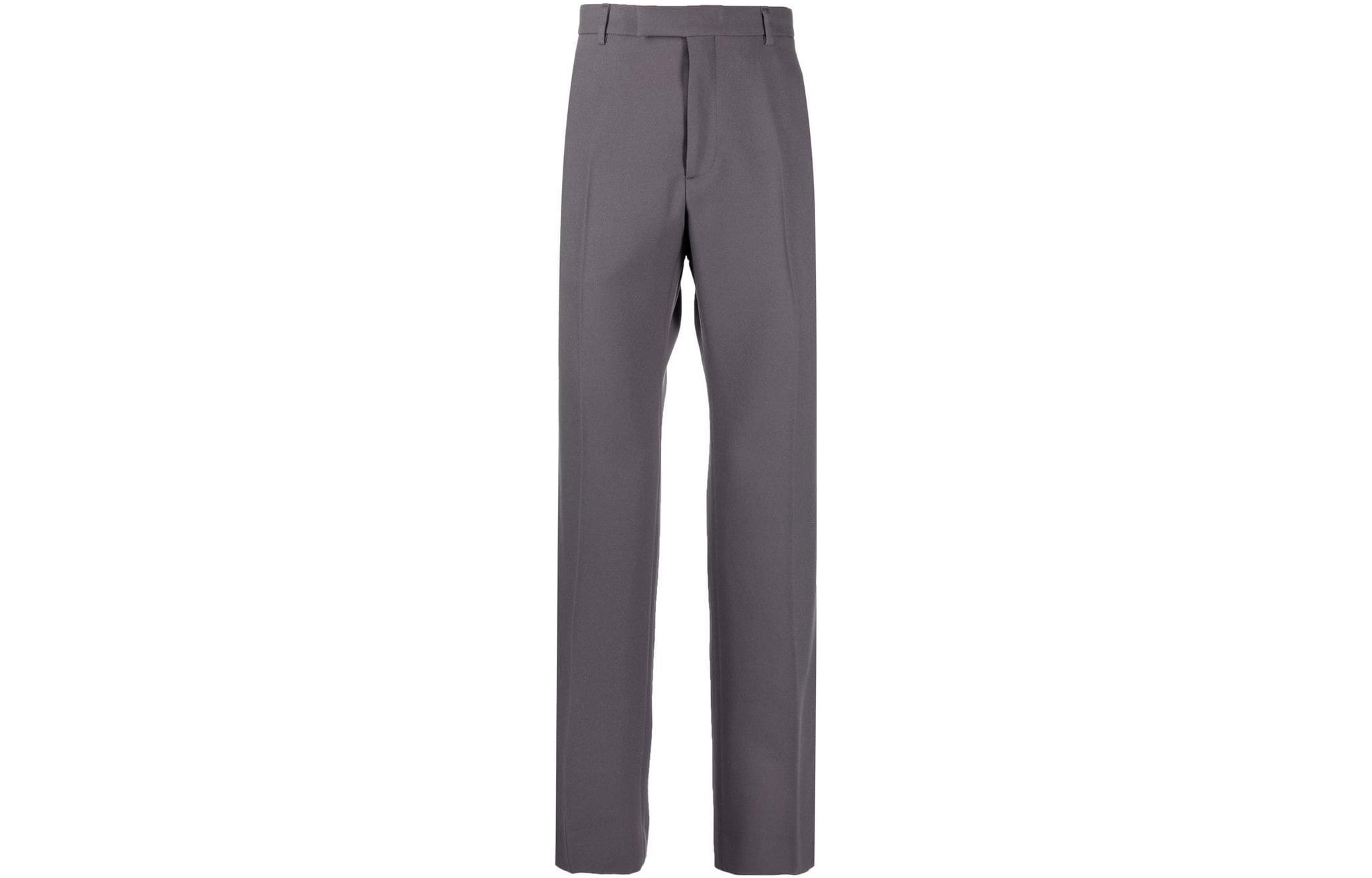 Gucci SS23 Gray Solid Mid-Rise Straight-Leg Trousers 685938-Z798C-1101