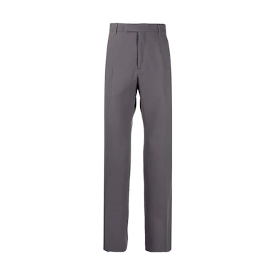 Gucci SS23 Gray Solid Mid-Rise Straight-Leg Trousers 685938-Z798C-1101