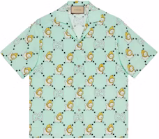 Gucci SS23 Green Animal Print Short Sleeve Sun Protection Shirt 734124-ZAMD4-4563 Gucci SS23 Green Animal Print Short Sleeve Sun Protection Shirt 734124-ZAMD4-4563