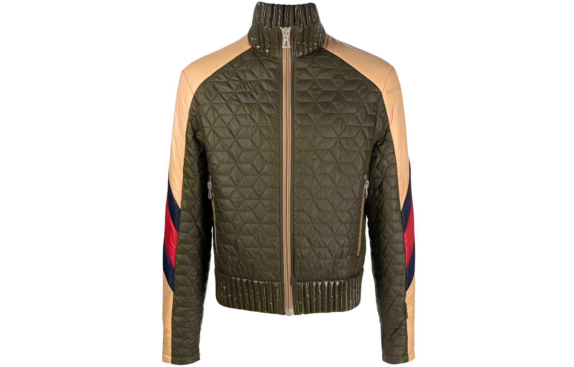 Gucci SS23 Green Colour-Block Standing Collar Jacket 708132-ZAKQH-3761