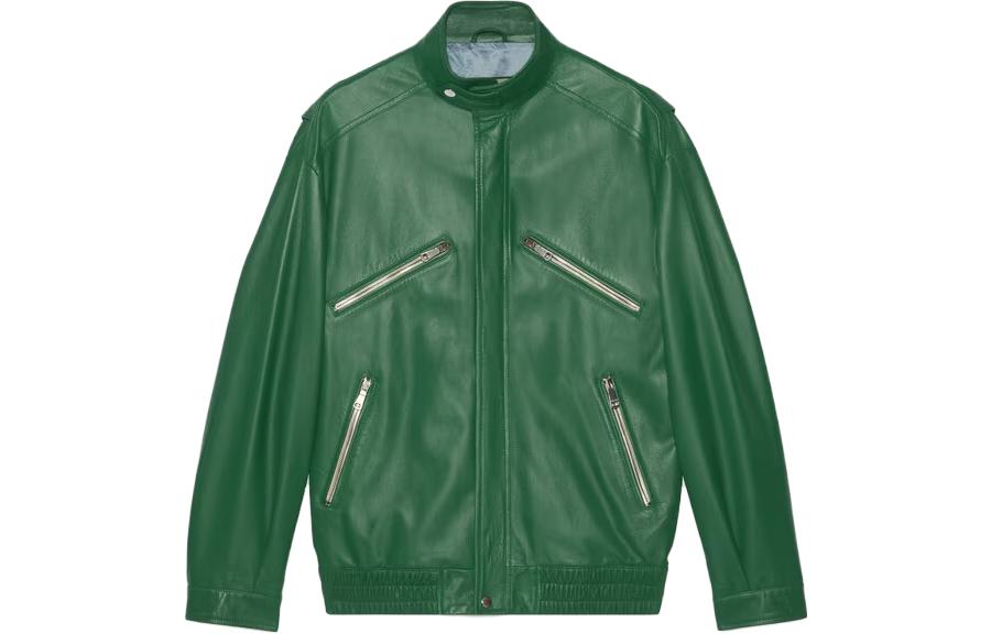 Gucci SS23 Green Monochrome Stand Collar Jacket for Men 733950-XNAWV-3311
