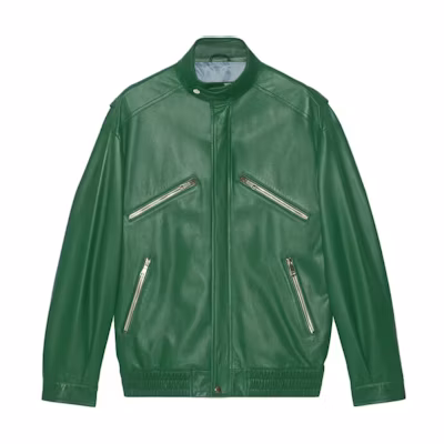 Gucci SS23 Green Monochrome Stand Collar Jacket for Men 733950-XNAWV-3311