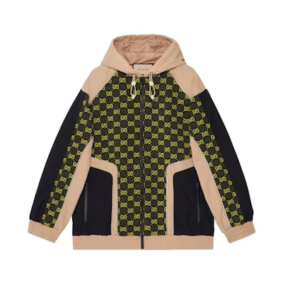 Gucci SS23 Green Monogram Print Zip-Up Hoodie Jacket for Men 752157-XJFSM-8001
