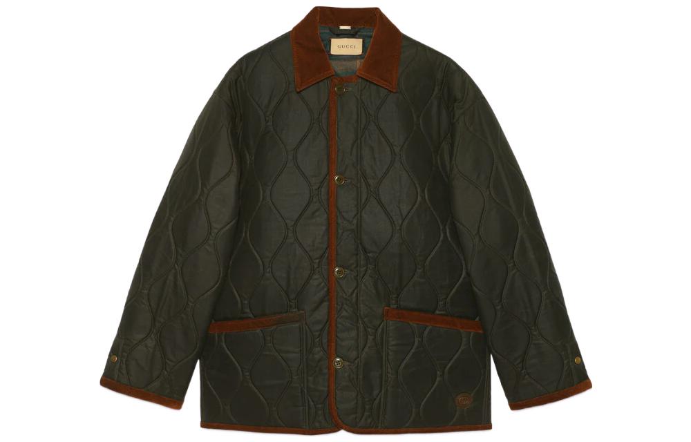 Gucci SS23 Green Quilted Collar Jacket for Men 731359-Z8BDM-3756