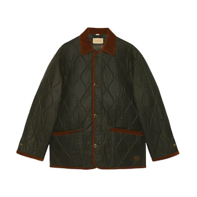 Gucci SS23 Green Quilted Collar Jacket for Men 731359-Z8BDM-3756