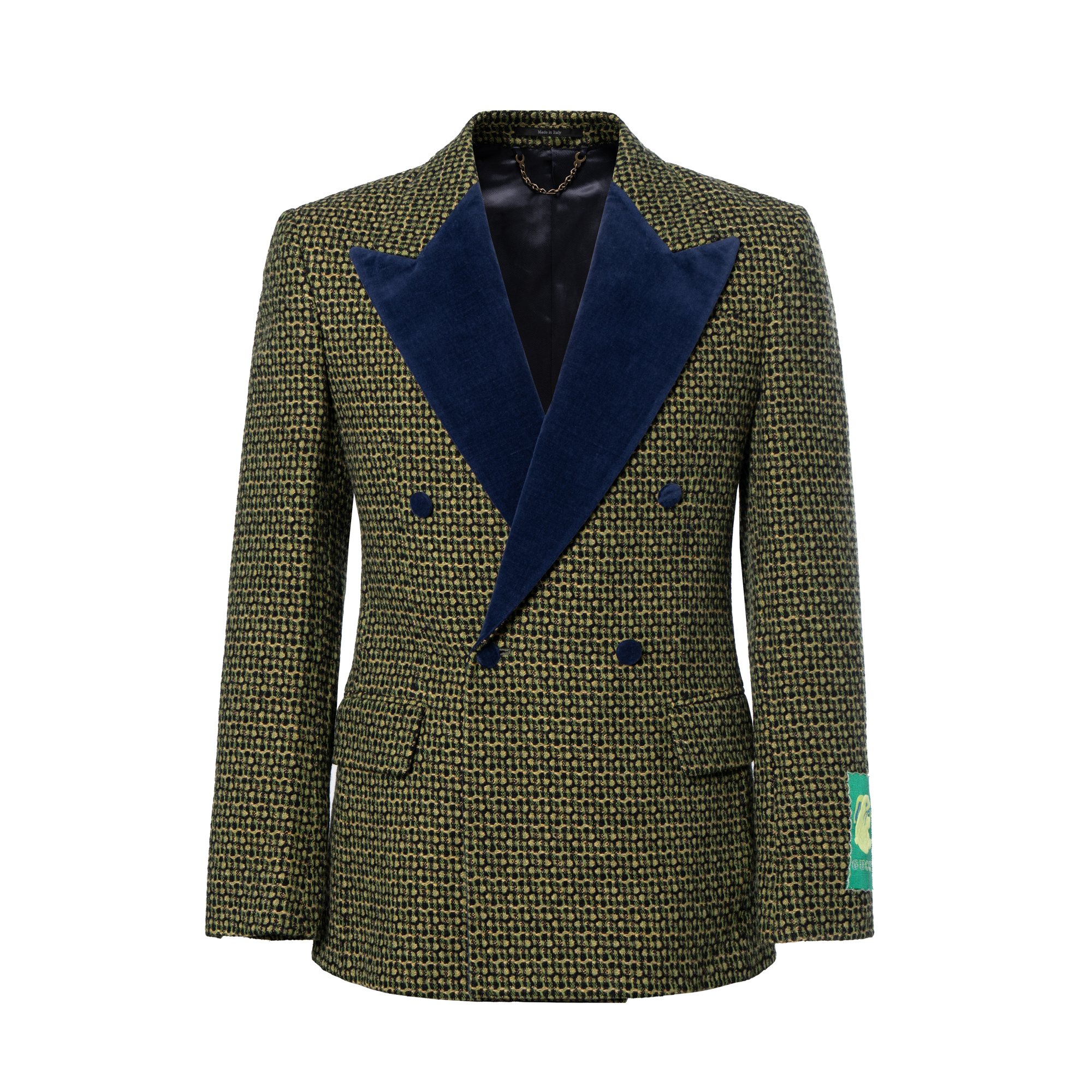 Gucci SS23 Green Tailored Wool Tweed Jacket with Bunny Patch 723806-ZALH5-1021