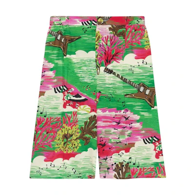 Gucci SS23 Hand-Painted Floral Print Casual Shorts Multicolor 697957-ZAIP8-3481