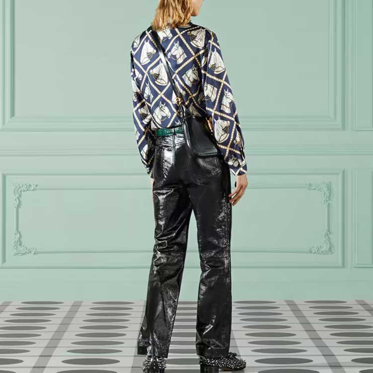 GUCCI SS23 Horse Print Single-Breasted Long-Sleeve Shirt Blue 721008-ZAK7G-4436 圖 4