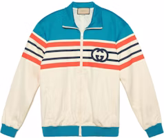 Gucci SS23 Interlocking G Stripe Zip Long Sleeve Jacket Blue 673299-XJDU1-4628 Gucci SS23 Interlocking G Stripe Zip Long Sleeve Jacket Blue 673299-XJDU1-4628