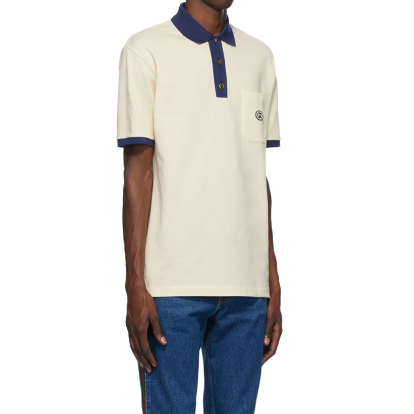 GUCCI SS23 Ivory Polo with Interlocking G Patch 625323-XJCNZ-9047 圖 3