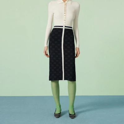 Falda Deportiva Casual Jacquard Negra GUCCI SS23. 754040-XKDCR-1142 Lookbook Falda Deportiva Casual Jacquard Negra GUCCI SS23. 754040-XKDCR-1142