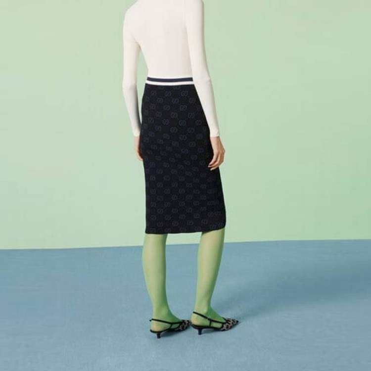 GUCCI SS23 Jacquard Casual Sports Skirt Black. 754040-XKDCR-1142 圖 4