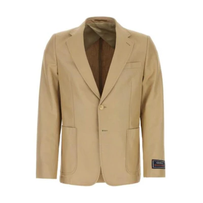 Gucci SS23 Khaki Single-Breasted Long Sleeve Blazer 727253-ZAEA2-9813