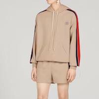 Purchase Gucci SS23 Sudadera Khaki a Rayas con Logo Estampado 733972-XJFFB-9117