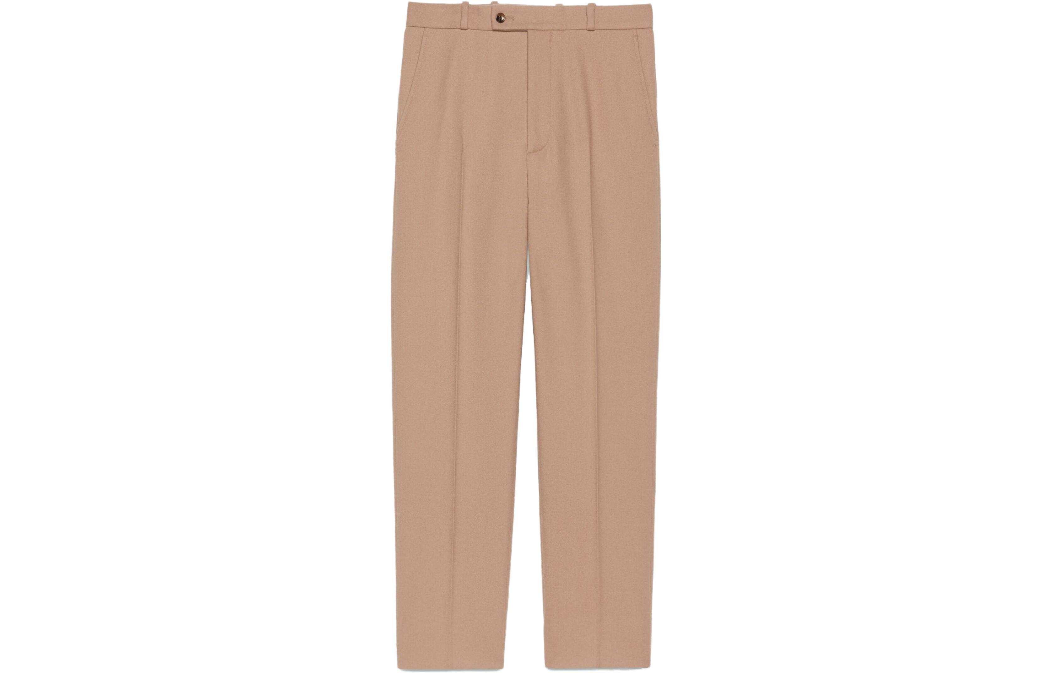 Gucci SS23 Khaki Wool Flannel Trousers 705867-Z563J-2602