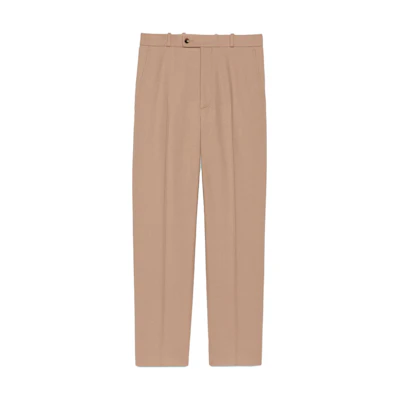 Gucci SS23 Khaki Wool Flannel Trousers 705867-Z563J-2602