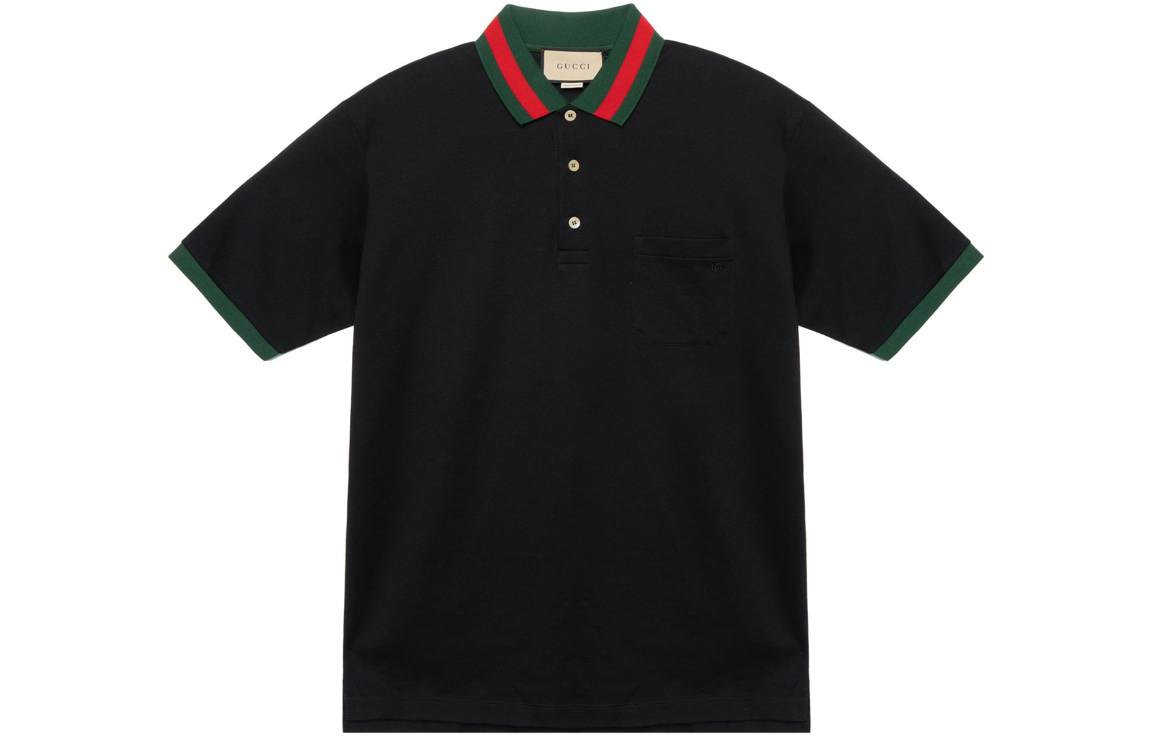 Gucci SS23 Lido Solid Color Taped Short-Sleeve Polo Shirt Black 701735-XJELJ-1043