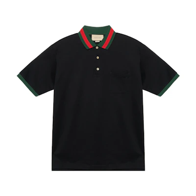 Gucci SS23 Lido Solid Color Taped Short-Sleeve Polo Shirt Black 701735-XJELJ-1043