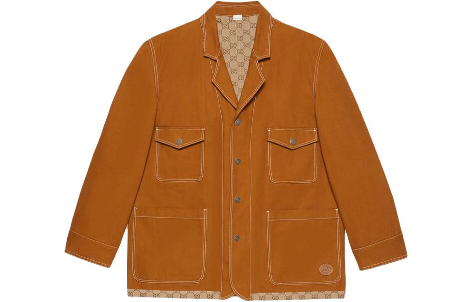 Gucci SS23 Light Brown Solid Double-Sided Casual Long Sleeve Jacket 717767-XDB63-2002