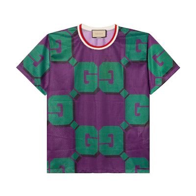 Gucci SS23 Logo Print Purple Short Sleeve T-Shirt for Men 733736-XJFAN-5542